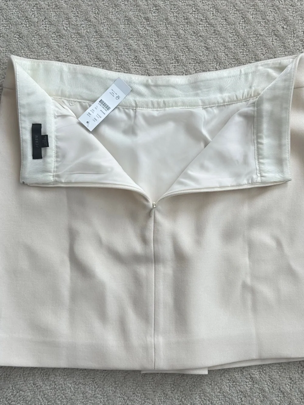 J. Crew 100% Wool Pleated Mini Skirt Ivory 12 Academia Preppy Classic Office NWT